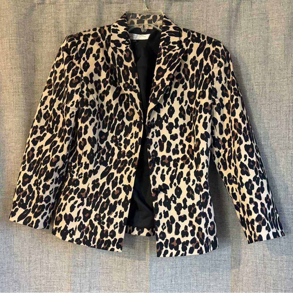 Tahari Leopard Print Blazer